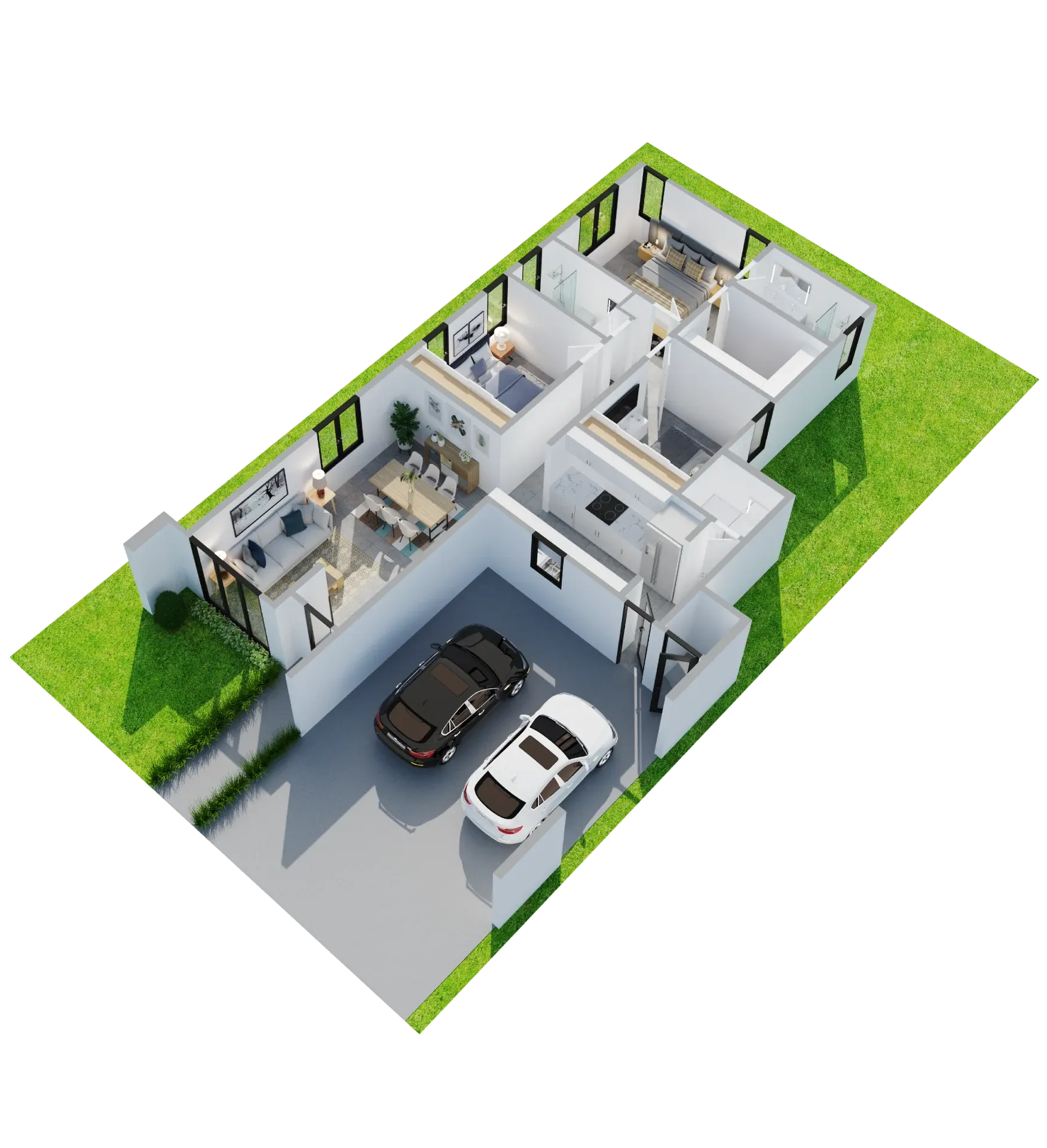 Isometric 3D view of the layout of a Masías at the Hills home (1 of 4)