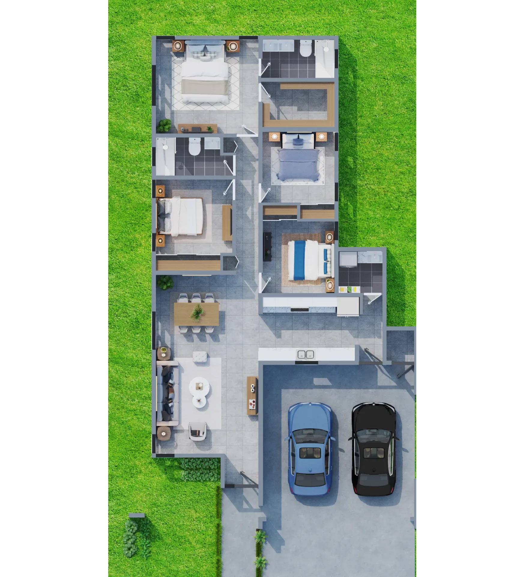 Isometric 3D view of the layout of a Masías at the Hills home (3 of 4)