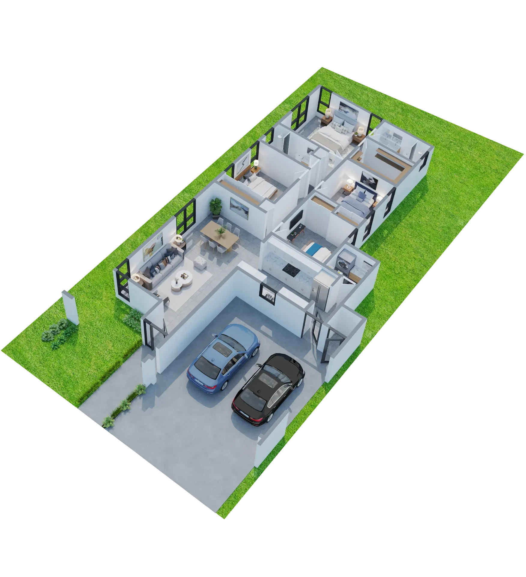 Isometric 3D view of the layout of a Masías at the Hills home (4 of 4)